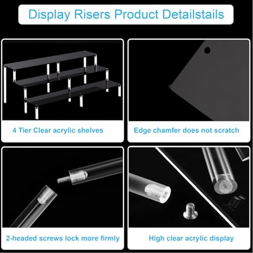 Black 14.8 IN Large Acrylic Perfume Organizer Stand, Clear Display Risers for Perfume, Cologne, Cosmetic, alternate view 5