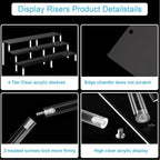 Black 14.8 IN Large Acrylic Perfume Organizer Stand, Clear Display Risers for Perfume, Cologne, Cosmetic, alternate view 5
