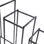 Black 3 Set Metal Stand Plant Stand High Square Rack Flower Holder Living Room & Patio Modern Metal Display, alternate view 6