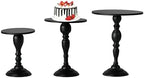 Black 3Pcs Metal Round Vintage Cake Stand Set 10"12" Dessert Display in Black, alternate view 3