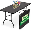 Black 6ft Folding Table with Handle | Heavy-Duty Foldable Table | Portable Table for Indoor & Outdoor Use |