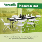 Black 6ft Folding Table with Handle | Heavy-Duty Foldable Table | Portable Table for Indoor & Outdoor Use |, alternate view 7