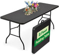 Black 8ft Folding Table with Handle | Heavy-Duty Foldable Table | Portable Table for Indoor & Outdoor Use |