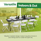 Black 8ft Folding Table with Handle | Heavy-Duty Foldable Table | Portable Table for Indoor & Outdoor Use |, alternate view 7