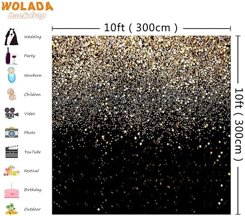 Black and Gold Backdrop 10x10ft 11176 in 10x10ft, alternate view 3