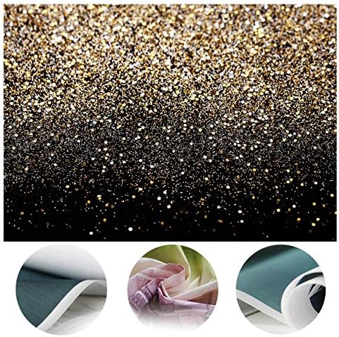 Black and Gold Backdrop Gold Spots Backdrop Vinyl Photography Backdrop Vintage Background for Family Birthday, alternate view