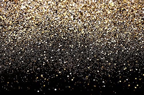 Black and Gold Backdrop Gold Spots Backdrop Vinyl Photography Backdrop Vintage Background for Family Birthday