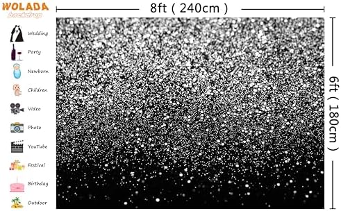 Black and Silvery Backdrop 8x6ft FW18 in 8x6ft, alternate view 4