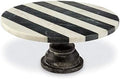 Black and White Marble Cake Pedestal in White, Black