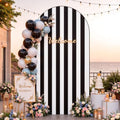 Black and White Striped Arch Backdrop Cover 7.2 FT Birthday Party Balloon Black Striped Arch Covers Stretchy