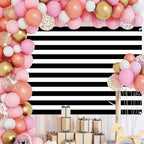 Black and White Striped Wall Backdrop 10x6 FT Adult Kind Party Decorations Photography Background Event Decor, alternate view