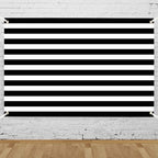 Black and White Striped Wall Backdrop 10x8 FT Adult Kind Party Decorations Photography Background Event Decor