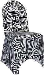 Black and White Zebra Stretch Spandex Banquet Chair Cover - Wedding Slip Covers Premium Quality Cover