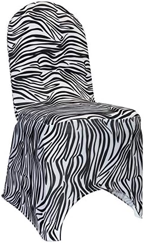 Black and White Zebra Stretch Spandex Banquet Chair Cover - Wedding Slip Covers Premium Quality Cover