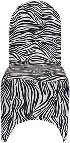 Black and White Zebra Stretch Spandex Banquet Chair Cover - Wedding Slip Covers Premium Quality Cover, alternate view 4