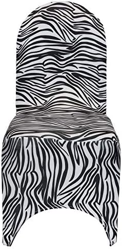 Black and White Zebra Stretch Spandex Banquet Chair Cover - Wedding Slip Covers Premium Quality Cover, alternate view 4