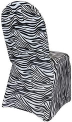 Black and White Zebra Stretch Spandex Banquet Chair Cover - Wedding Slip Covers Premium Quality Cover, alternate view 5