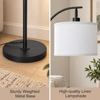 Black Arc Floor Lamp 55-63" Adjustable, 3 Color 9W LED Bulb Included, alternate view 6