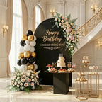 Black Arch Backdrop Cover 7.2FT Spandex Fitted Wedding Arch Stand Covers Round Top Chiara Arches Backdrop Cover