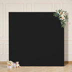 Black Arch Backdrop Cover 8×8 FT Square Spandex Arch Cover Stretchy Balloon Stand Cover for Halloween Backdrop