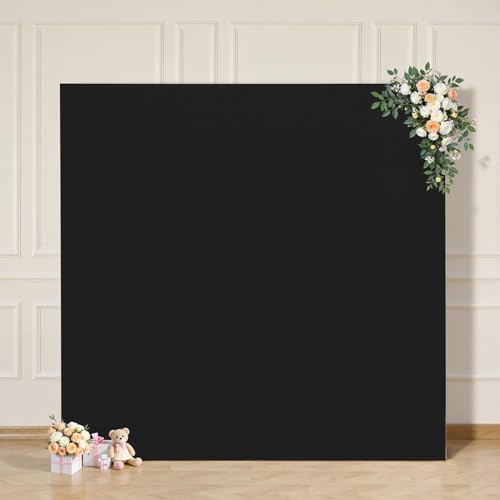 Black Arch Backdrop Cover 8×8 FT Square Spandex Arch Cover Stretchy Balloon Stand Cover for Halloween Backdrop