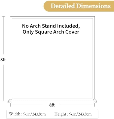 Black Arch Backdrop Cover 8×8 FT Square Spandex Arch Cover Stretchy Balloon Stand Cover for Halloween Backdrop, alternate