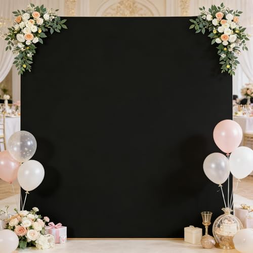 Black Arch Backdrop Cover 8×8 FT Square Spandex Arch Cover Stretchy Balloon Stand Cover for Halloween Backdrop, alternate