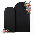 Black Arch Backdrop Cover for Wedding, Set of 2 Stretchy Spandex Fitted Arch Stand Cover for Baby Shower