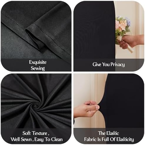 Black Arch Backdrop Cover for Wedding, Set of 2 Stretchy Spandex Fitted Arch Stand Cover for Baby Shower, alternate view 4