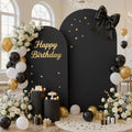 Black Arch Backdrop Cover Set of of 2, 7.2ft and 6ft Stretchy Spandex Fitted Wedding Arch Cover for Round Top