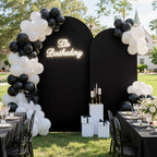 Black Arch Backdrop Cover Set of of 2, 7.2ft and 6ft Stretchy Spandex Fitted Wedding Arch Cover for Round Top, alternate view