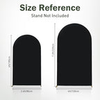 Black Arch Backdrop Cover Set of of 2, 7.2ft and 6ft Stretchy Spandex Fitted Wedding Arch Cover for Round Top, alternate view