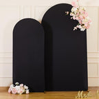 Black Arch Cover 7.2 and 6ft Black Arch Backdrop Cover Set of 2 Spandex Wedding Arch Stand Covers for Birthday, alternate