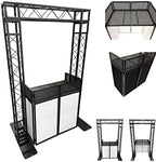 Black Arch Truss Combo Kit 7.6 ft. Height 5 ft. Width+DJ Facade W/40"x20" table Heavy-Duty Truss and B/W DJ