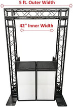 Black Arch Truss Combo Kit 7.6 ft. Height 5 ft. Width+DJ Facade W/40"x20" table Heavy-Duty Truss and B/W DJ, alternate view 2