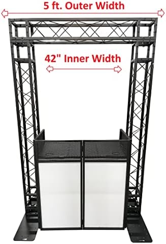 Black Arch Truss Combo Kit 7.6 ft. Height 5 ft. Width+DJ Facade W/40"x20" table Heavy-Duty Truss and B/W DJ, alternate view 2