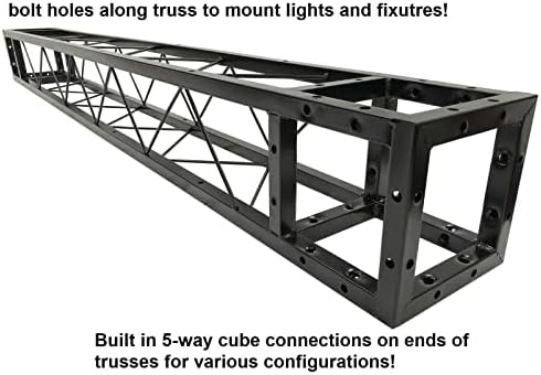 Black Arch Truss Combo Kit 7.6 ft. Height 5 ft. Width+DJ Facade W/40"x20" table Heavy-Duty Truss and B/W DJ, alternate view 4