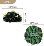 Black Artificial Flowers, Fake Rose Bouquet Arrangement, 2 Pcs in Black, alternate view 3