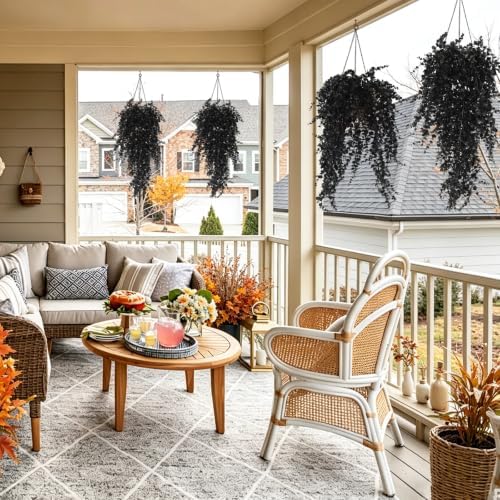 Black Artificial Hanging Gothic Plant 31.5" Fake Fall Greenery Vine, alternate view 6