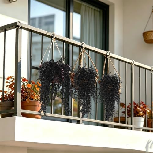 Black Artificial Hanging Gothic Plant 31.5" Fake Fall Greenery Vine, alternate view 7