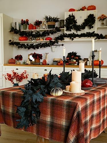 Black Artificial Maple Leaf Garland - 6PCS 5.6Ft Halloween Decor, Gothic Fall Vines for Front Porch, alternate view 5