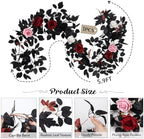 Black Artificial Roses Garland,5.9 FT Fake Halloween Garlands, alternate view 4