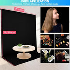 Black Backdrop Background with Stand for Photoshoot, 5x6.8ft Black Photo Backdrop Curtain Cloth with Background, alternate
