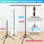 Black Backdrop Background with Stand for Photoshoot, 5x6.8ft Black Photo Backdrop Curtain Cloth with Background, alternate