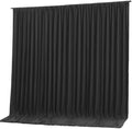 Black Backdrop Curtain 10x10ft - Wrinkle Free Polyester Photo Curtain Backdrop Wedding Back Drop Fabric Drapes