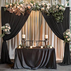 Black Backdrop Curtain 10x10ft - Wrinkle Free Polyester Photo Curtain Backdrop Wedding Back Drop Fabric Drapes, alternate