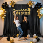 Black Backdrop Curtain - 20x10FT Back Drop Curtains for Parties Wrinkle-Free Soft Polyester Photo Backdrop, alternate view 6