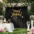 Black Backdrop Curtain - 40x10FT Back Drop Curtains for Parties Wrinkle-Free Soft Polyester Photo Backdrop, alternate view 3