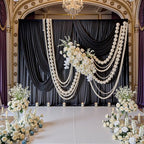 Black Backdrop Curtain for Parties, 10 Panels Wrinkle Free Polyester Photo Backdrop Drapes for Weddings Birthday, alternate