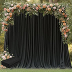 Black Backdrop Curtain for Parties Backdrop Drapes, 2Pack 10x10FT in (2 Pack)10FTx10FT in Black